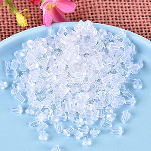 Silicone Earring Backs, 300PCS Soft Clear Ear Safety Back,Bullet Clutch Stopper Replacement for Fish Hook Earring