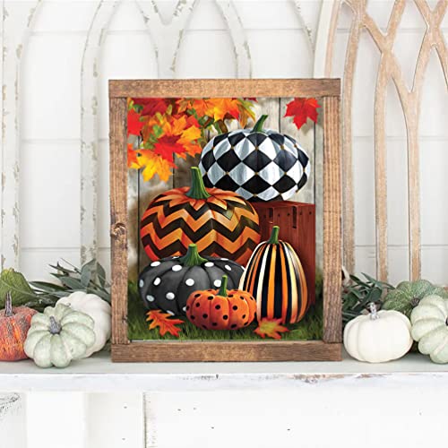 Pumpkin Diamond Art Painting Kits for Adults - Fall Full Drill Diamond Dots Paintings for Beginners, Round 5D Paint with Diamonds Pictures Gem Art Painting Kits DIY Adult Crafts Kits 12x16inch