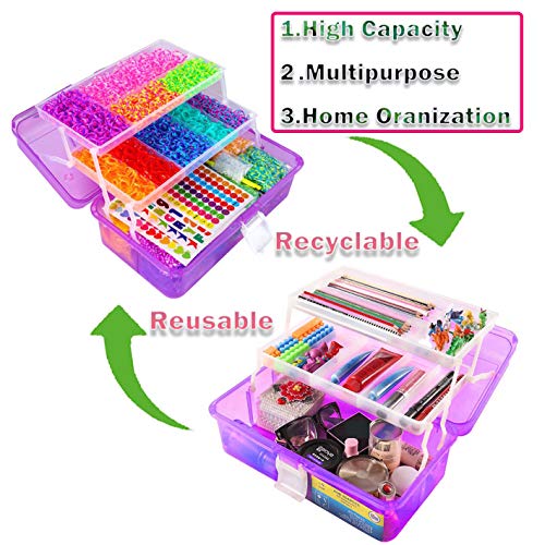 YITOHOP 15000+ Colorful Rubber Loom Bands, Creative Mega Rubber Bands Refill Kit Jewelry Necklace Bracelet Making Kit Clips Hooks Tool for Girls Art DIY Craft