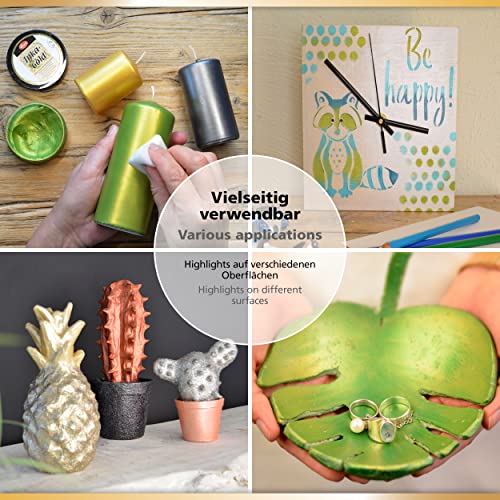 Viva Decor® Inka Gold (Emerald, 2,2 oz) metallic acrylic paint - craft paint set - effect paints - craft paints acrylic sets - apply, polish - done! - Made In Germany