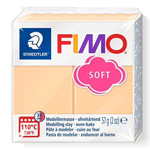 Staedtler FIMO Effects Polymer Clay - -Oven Bake Clay for Jewelry, Sculpting, Peach Pastel 8020-405
