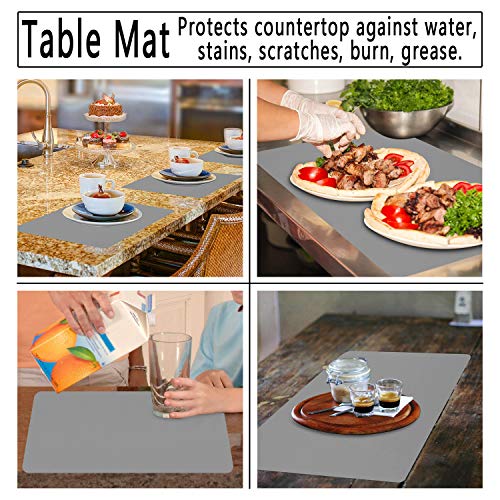 3 Pack Silicone Sheet for Crafts, Resin Jewelry Casting Molds Mat, Food Grade Silicone Placemat, Multipurpose Table Protector, Nonstick Nonskid Heat-Resistant, Black & Gray & Beige (15.7 x 11.8 inch)