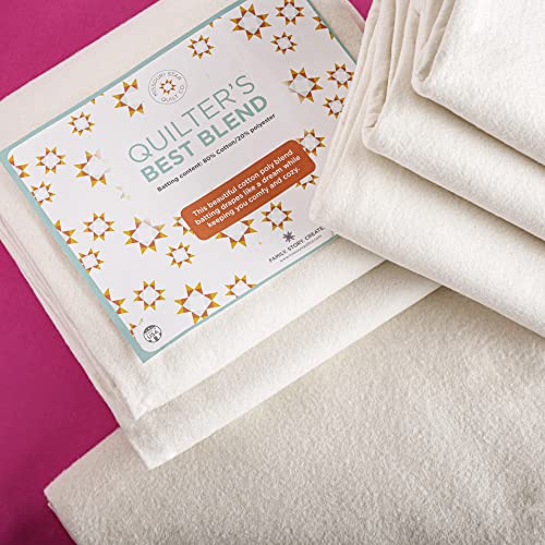 Quilt Batting Queen Size 108" x 96" | 80/60 Warm Cotton Poly Filling with Quilt Pattern Included | Medium Weight Batting Roll for Stuffing Blankets and Quilting Supplies