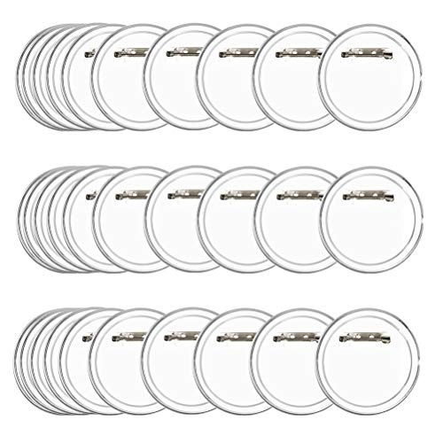 BUYGOO 30Pack 2.4 inch Clear Button Pins Make Your Own Buttons Picture Button Pin Acrylic Design Button Badge Clear Picture Buttons Badges Kit for DIY Crafts and Children's Paper Craft Activities