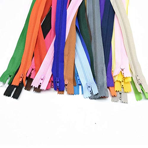 JILIGUALA 39 Color 60cm Tailor Sewing Nylon Coil Closed End Invisible Zippers for DIY Bags,Clothing（23.62 inch）