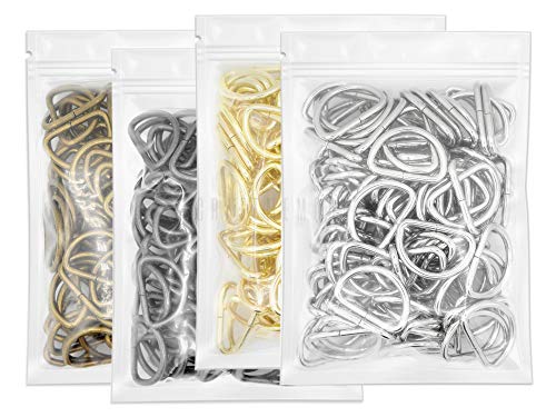 CRAFTMEMORE 100 Pack 1 Inch Metal D-Rings Non Welded Dee Ring for Bag Belt Lanyard DIY Craft Accessories (Silver)