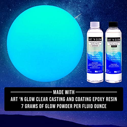 Glow In The Dark Pigment Powder - 12g - Neutral And Fluorescent Colors (Fluorescent Blue)