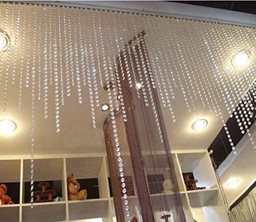 Acrylic Clear Crystal Beads Diamond Garland Strands Rhinestone by Roll for DIY Doorway Beads String Curtain, Wedding, Birthday Party Decorations, Arts and Crafts Projects (2 Pack of 99 Ft/33 Yards)