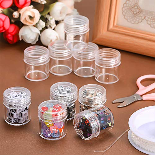 TDOTM Clear Plastic Bead Storage with 30 Pieces Storage Jars Container Bottle with Lid Embroidery Diamond Painting Transparent Accessory Box Organizer for Jewelry DIY Art Craft Nail 1Pack