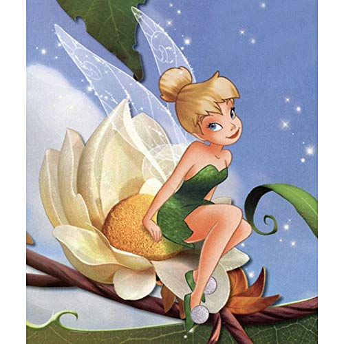 DIY 5D Diamond Painting by Numbers Kits for Adults,16"X12" Tinkerbell Angel Princess DIY Paintings Crystal Rhinestone Diamond Embroidery Full Drill Cross Stitch Kit Pictures Arts Craft for Decor