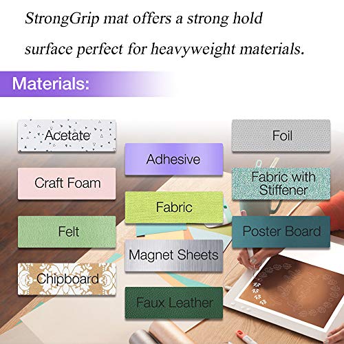 DOOHALO Cutting Mat for Cricut Maker and Cricut Explore Air321Smart Cutting Machine Expression 12 X 12 inch 8 Pack Replacement Variety Grip Fabric Grip Adhesive Vinyl Mats