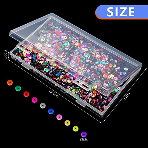 40000 Pieces Bulk Sequins for Craft Holiday Sequins 6 mm DIY Sequins Loose Sequin for Jewelry Craft Making with Plastic Box, 160 Grams (Simple Style)