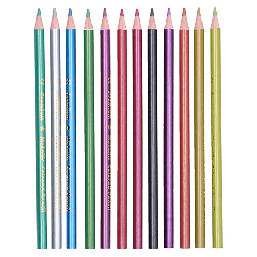 Zerodis 12Pcs Colored Pencil Set, Metallic Fluorescent Professional Coloring Pencil Art Colored Pencils Sketch Graffiti Painting Supplies for Adults and Kids(Neon Color Pencils)