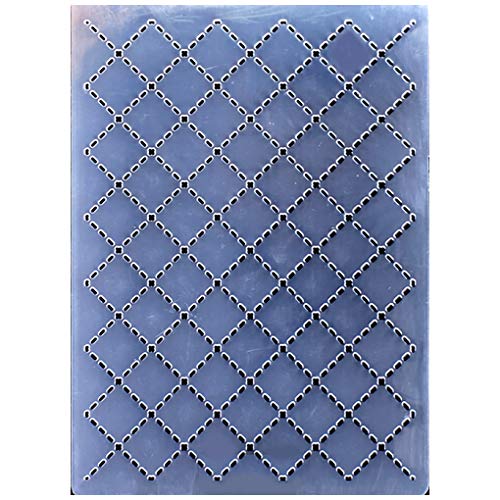 Kwan Crafts Dotted Line Grid Plastic Embossing Folders for Card Making Scrapbooking and Other Paper Crafts,10.4x14.9cm