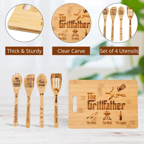 KOLWOVEN Dad Cutting Board, Gifts for Dads Father Day, The Grillfather The Man The Myth The Legend - Gifts For Father day from Son, Daughter an Wife 9.4 x13.4"