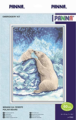 PANNA - Counted Cross Stitch Kit - Polar Bears - J-7082-16 Count - Aida - 10,63 x 7,09 inch - DIY kit