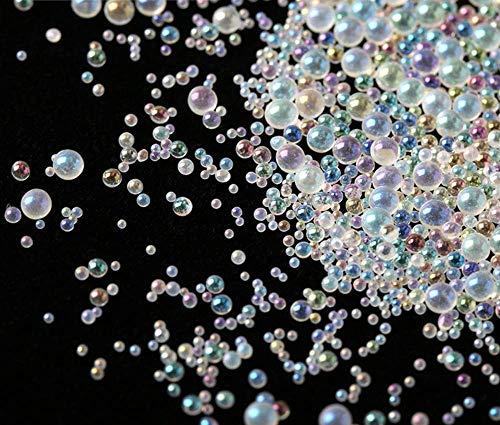 UV Resin Bubble Beads, DyAi 10 Bottles Water Droplet Bubble Beads, Magical Water Droplets, AB Miniature Bead, Resin Inclusion (Iridescent Color, 1mm to 2mm)