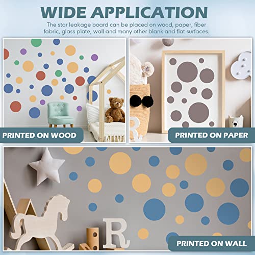 14 Pieces Large Stencil for Painting on Wood Plastic 5 Point Stencil Template Paint Stencils for Fabric Walls Arts Paper Home Decoration (Circle)