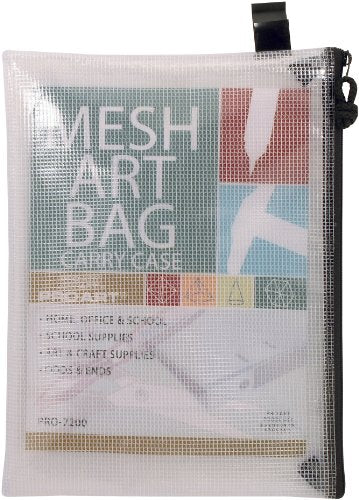 Pro Art Mesh Vinyl Zipper Bag, 10-inch x 13-inch, Transluscent