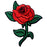 Red Rose Embroidered Badge Iron On Sew On Patch