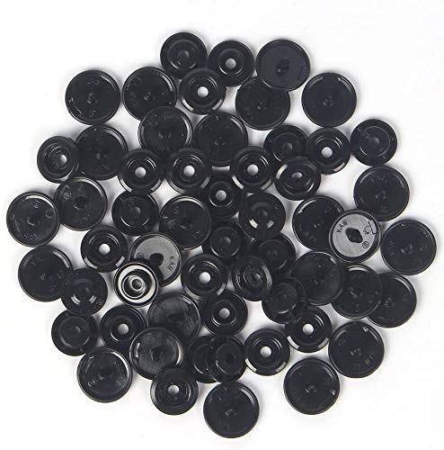 500 Sets KAM Snaps Buttons, BetterJonny Size 20 T5 Glossy Round Resin Plastic Buttons Fasteners Punch Poppers for Baby Bib Cloth Diaper Black