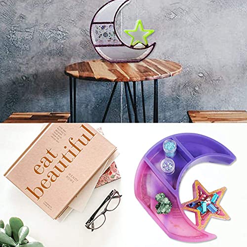Moon Star Shelf Mold Silicone Crescent Display Stand Tray Epoxy Casting Mould DIY Jewelry Holder Storage Rack DIY Craft Home Decor