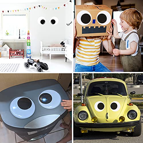 Cinvo 7 Inch Giant Googly Eyes Self Adhesive 18cm Big Wiggle Eyes Large Sticky Eyes for Party Decorations Refrigerator Door Christmas Trees Lawns Car Classroom DIY Craft Projects (Pack of 2)