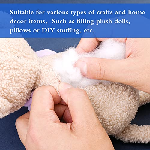 550g/19.4oz Fluff Stuffing High Resilience Fill Fiber, White Polyester Fiber Fill, Recycled Polyester Fiber for Stuffing Pillows Quilts Pouf Paddings Stuff Toys Dolls DIY and Home Decoration Crafts