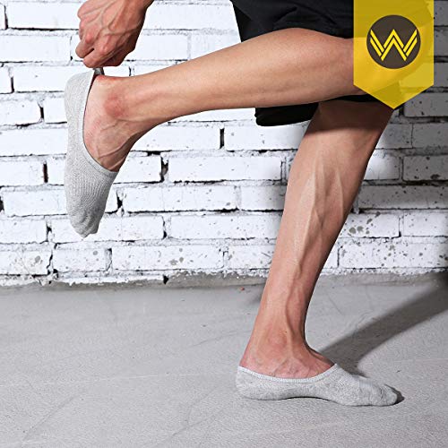 No Show Socks Mens 7 Pairs Cotton Thin Non Slip Low Cut Mens Invisible Casual Socks (4black+3grey, Size 6-8)