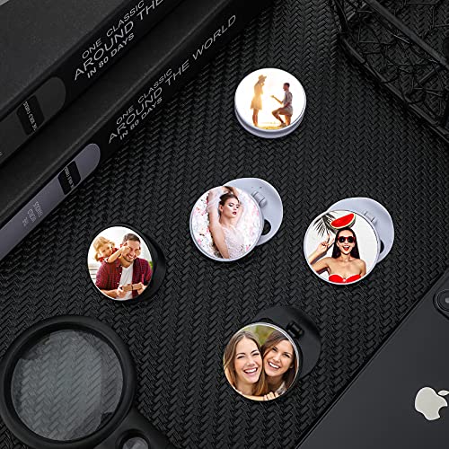 Hotop 30 Pieces 1.5 Inch Sublimation Blank Aluminum Stickers for Collapsible Phone Holders, Round Sublimation Aluminum Sheets Aluminum Board Heat Transfer for Custom Personalized Sublimation Photo