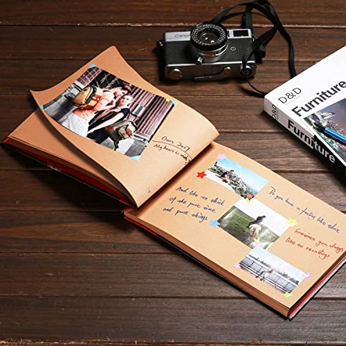 Our Adventure Book Scrapbook, Travel Scrapbook Album Photo 80 Pages Retro, Expandable with DIY Accessories Kit, Gift for Christmas Anniversary Birthday (with Gift Box) …