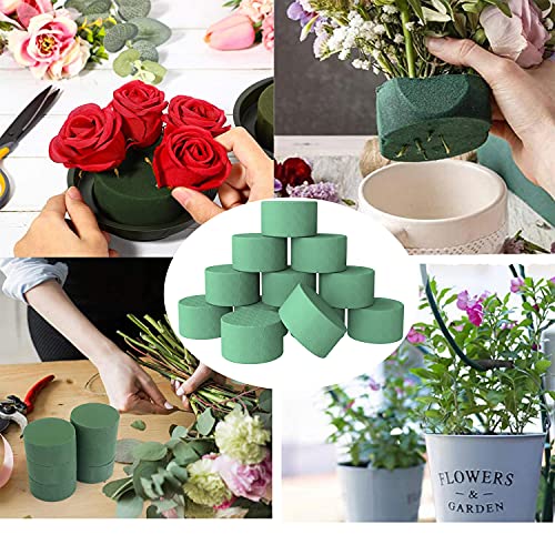 12 Pcs 3 Inch Round Flower Arrangement Kit, Wet Floral Foam, for Wedding, Aisle Flowers, Party Decoration