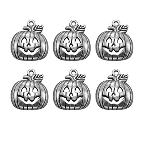 HEALLILY 100pcs Halloween Pumpkin Pendants Vintage Beads Charm Metal Loose Beads for Halloween DIY Bracelet Necklace Earring Jewelry Making