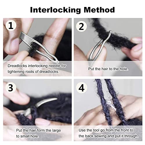 Dreadlock Crochet Needle Kit, Interlocking Tool for Locs, Crochet Hooks for Hair Dreadlock Accessories with Easy Clean Organizer