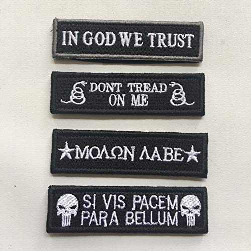 Bundle 8 Pieces Tactical Military Patch Set,USA Flag Patches and Flag Patch (Black)