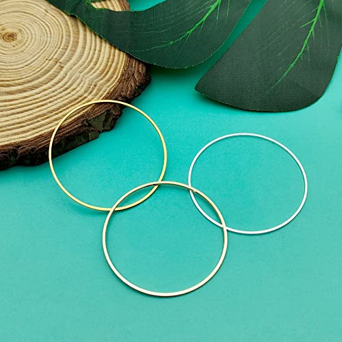 60pcs Earrings Beading Hoop for Jewelry Making,Round Earrings Findings Beading Hoop Earrings Earring Circle Connectors for DIY Craft Jewelry Making,Earring Necklace(40mm,3 Colors)