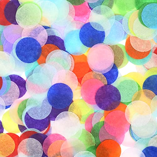 RYKOMO 10000 Pieces 1 Inch Tissue Paper Confetti Round, Multicolor Tissue Paper Confetti Circles Rainbow Confetti Tissue Paper Circles for Arts Craft DIY Scrapbooking Birthday Party Festival Tissue
