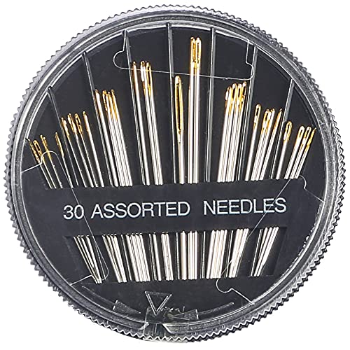 Eketirry Premium Hand Sewing Needles, 2 Pack 30-Count Assorted Needles for Sewing Repair, 6 Different Sizes Sewing Needles with 2 Threaders (2)