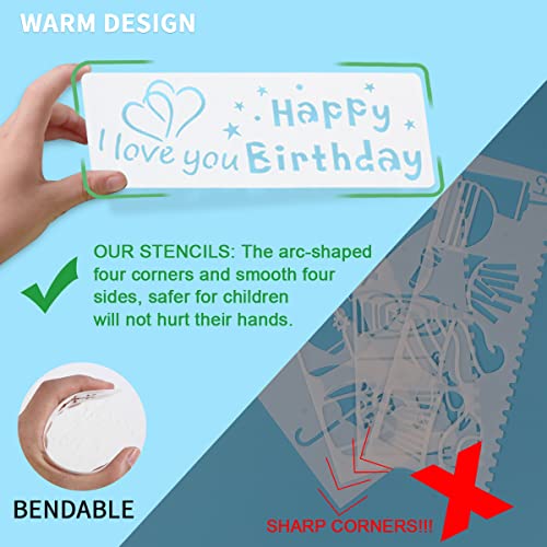 20 PCS Stencils for Kids Small Stencils for Painting Bullet Journal Stencils for Crafts Animal Flower Stencils with Storage Bag