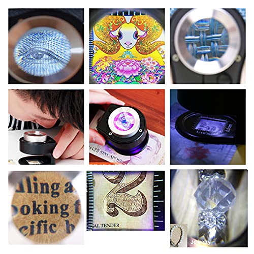 30X USB Rechargeable Jewelers Loupe Coin Collection Supplies, Desktop Portable Metal Jewelers Magnifying Glass with Light, Jewelers Loop for Coins Gold Tester Gem Tester Diamond Tester Currency Stamp
