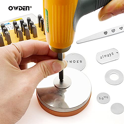 OWDEN Premium Metal Stamps Blanks,Circle 1 Inch,30Pack,Aluminum Round Metal Stmaping Blanks Tags, with a 1.9mm Hole, Thickness:1.5mm