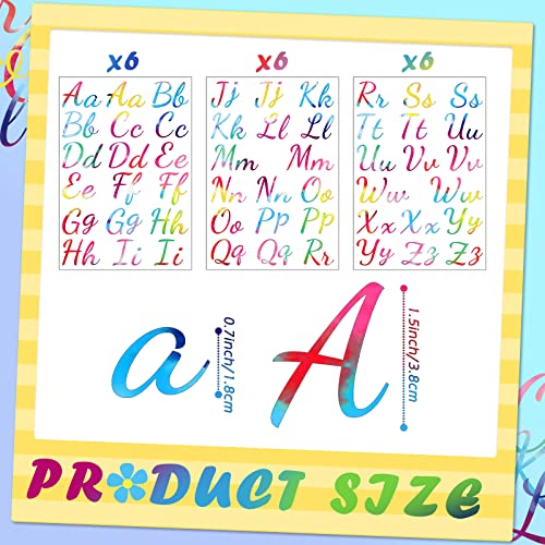 18 Sheet Iron on Letters Tie Dye Iron on Letters Flock Letters A-Z Letter Transfer Vinyl Letters Cursive Heat Transfer Letters for T Shirts Clothing Stockings Printing DIY Crafts Decorations
