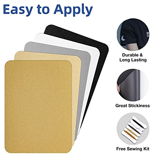 HTVRONT Iron on Patches for Clothing Repair, Fabric Patches Iron on, Black White Gray Beige Brown Repair Decorating Kit 20 Pieces Iron on Patch Size 3.7" by 4.9" (9.5 cm x 12.5 cm)
