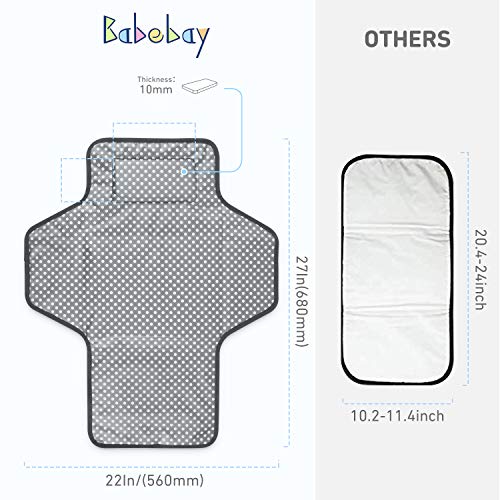 Portable Changing Pad for Baby|Travel Baby Changing Pads for Moms, Dads|Waterproof Portable Changing Mat with Built-in Pillow|Excellent Baby Shower/Registry Gifts