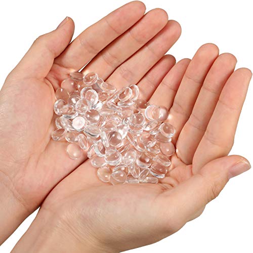 220 Pieces Round Clear Glass Cabochons Transparent Glass Dome Tiles Flat Back Glass Cabochon for DIY Crafts, Necklace Pendant, Jewelry Making (10 mm)