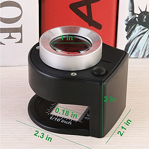 30X USB Rechargeable Jewelers Loupe Coin Collection Supplies, Desktop Portable Metal Jewelers Magnifying Glass with Light, Jewelers Loop for Coins Gold Tester Gem Tester Diamond Tester Currency Stamp
