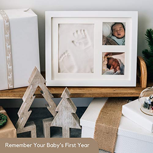 Baby Handprint and Footprint Makers Kit Keepsake For Newborn Boys & Girls, Baby Girl Gifts & Baby Boy Gifts, New Mom Baby Shower Gifts, Baby Milestone Picture Frames Baby Registry, Nursery Decor