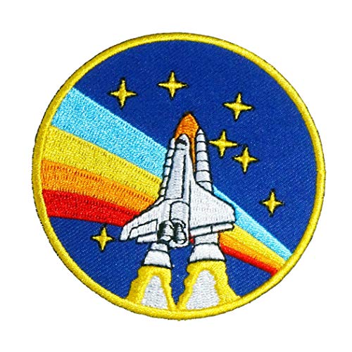 Graphic Dust NASA Spaceship Explorer Astronaut Embroidered Iron On Patch Apollo US USA United States of America Flag Logo Spacelab Shuttle Space Program Jacket Uniform Costume Military Air Force Army