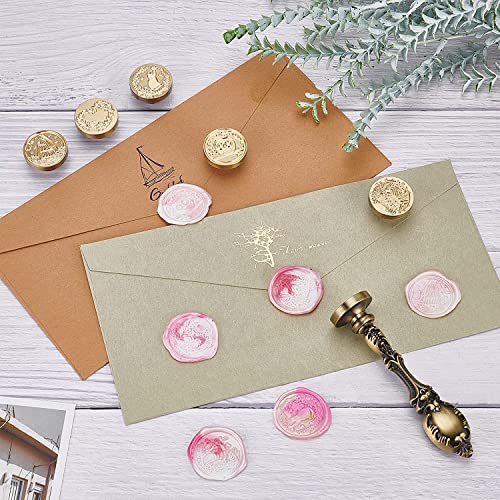 CRASPIRE Snake Wax Seal Stamp Moon Vintage Sealing Wax Stamps Animal Retro 25mm Removable Brass Stamp Head with AlloyHandle for Wedding Invitations Envelopes Halloween Christmas Gift Wrapping