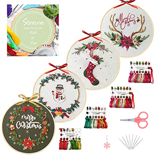  Santune 3 Pack Embroidery Kit for Beginners with